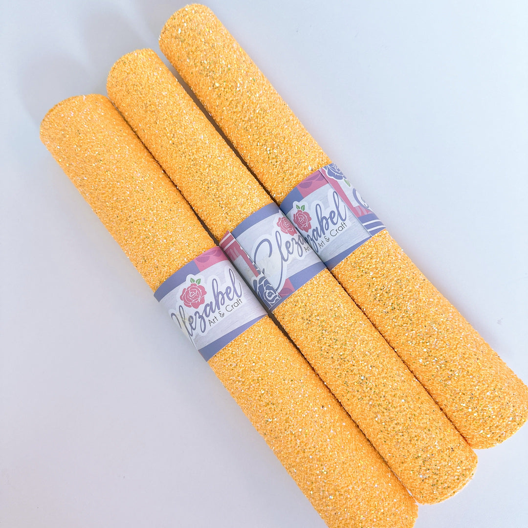 Spring Yellow Glitter Faux Leather