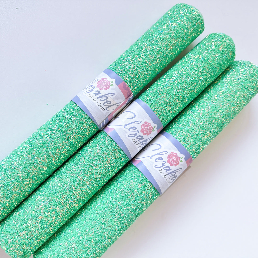 Emerald Glitter Faux Leather