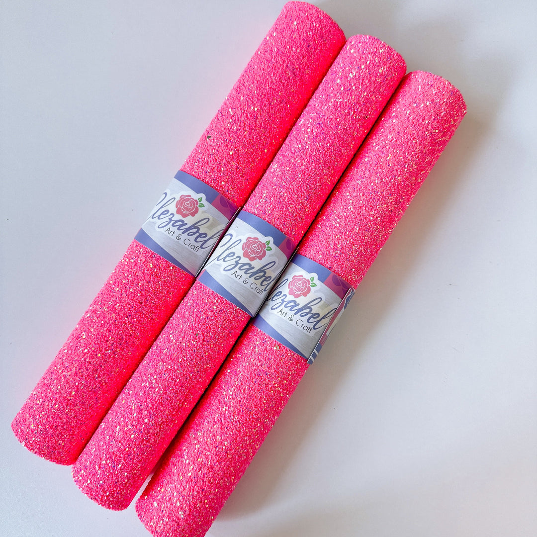 Pink Bubblegum Glitter Faux Leather