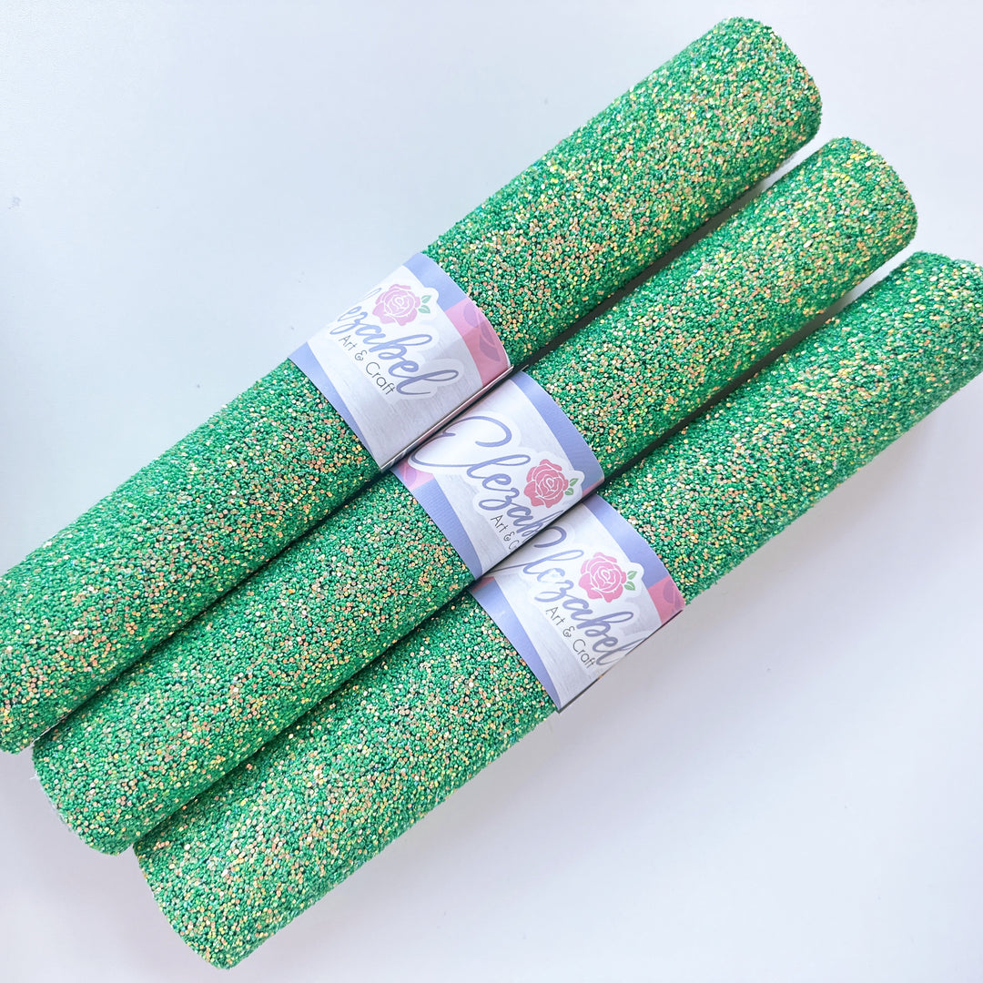 Christmas Tree Green Glitter Faux Leather