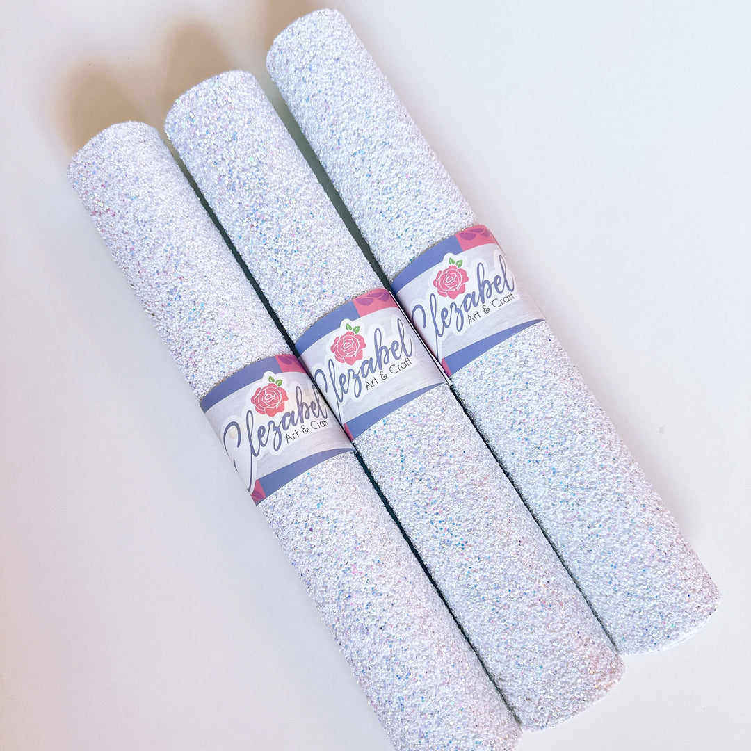 Snow White Glitter Faux Leather