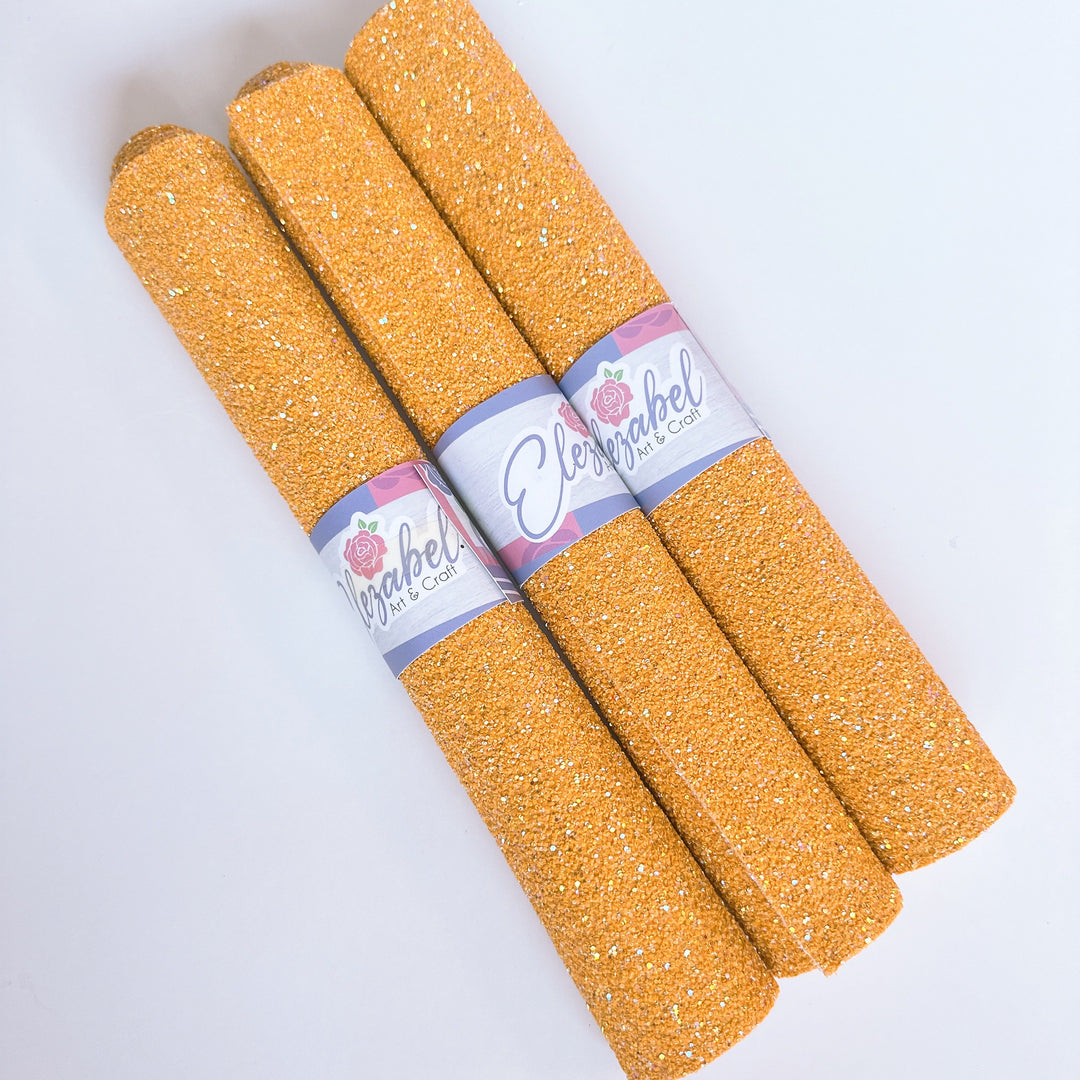 Autumn Yellow Glitter Faux Leather