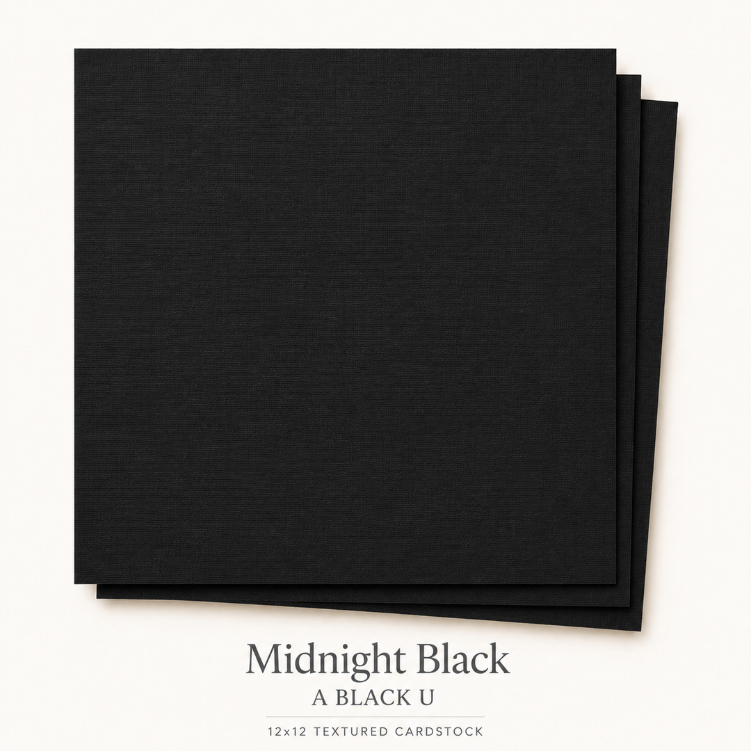 Midnight Black Textured Cardstock