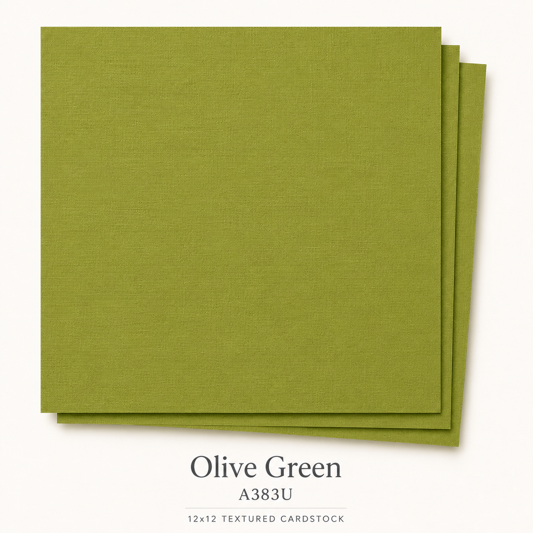 Olive Green Textured Cardstock