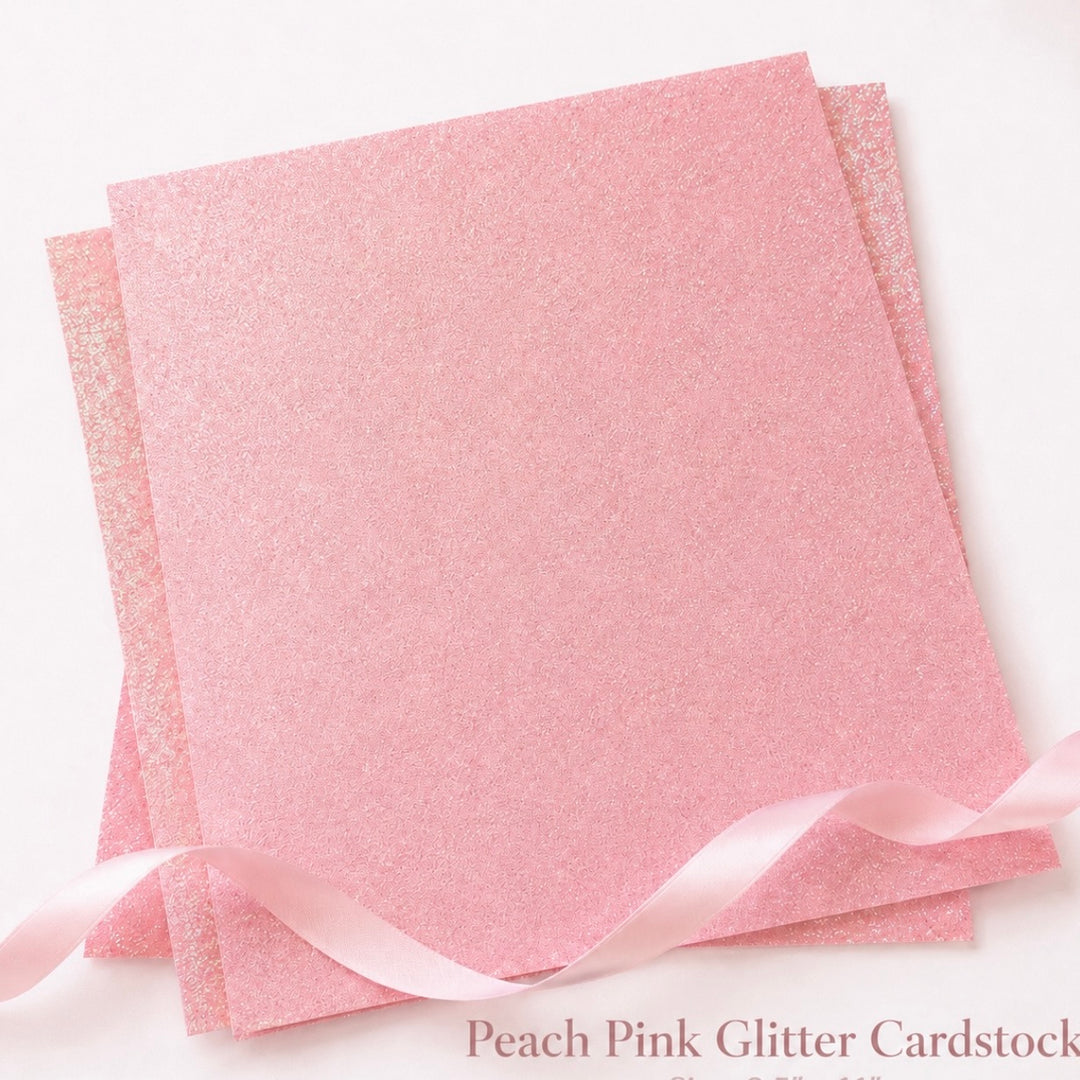 Peach Pink Glitter Cardstock 12x12