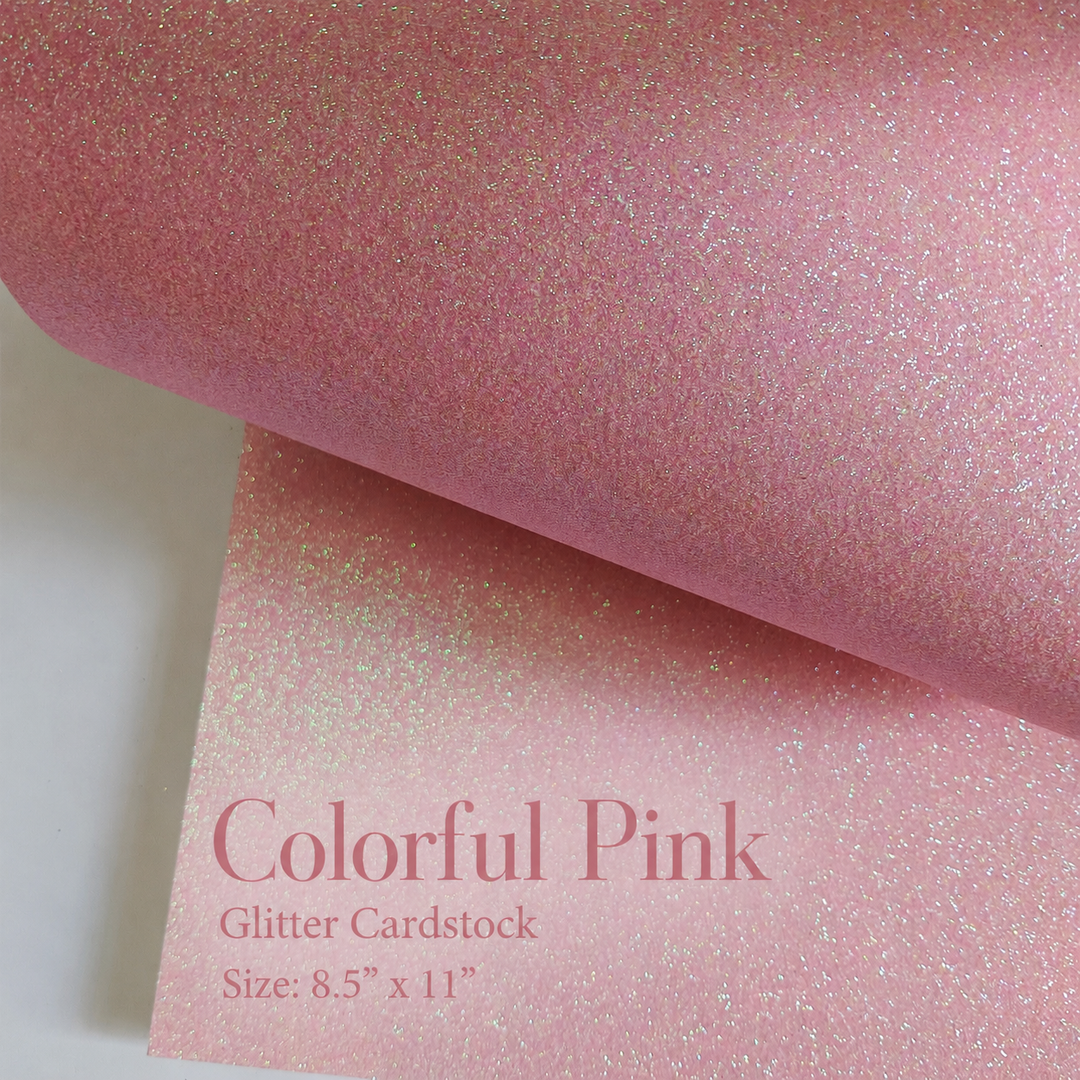 Colorful Pink Glitter Cardstock 8.5x11