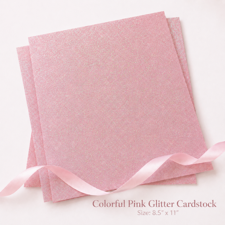 Colorful Pink Glitter Cardstock 8.5x11