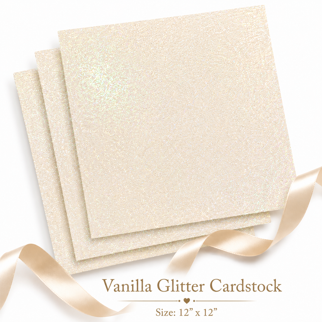 Vanilla Glitter Cardstock 12x12