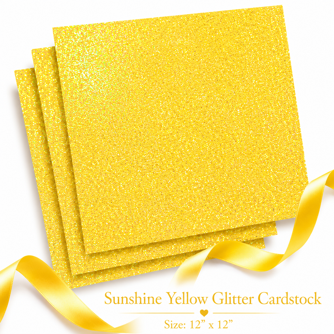 Yellow Glitter Cardstock
