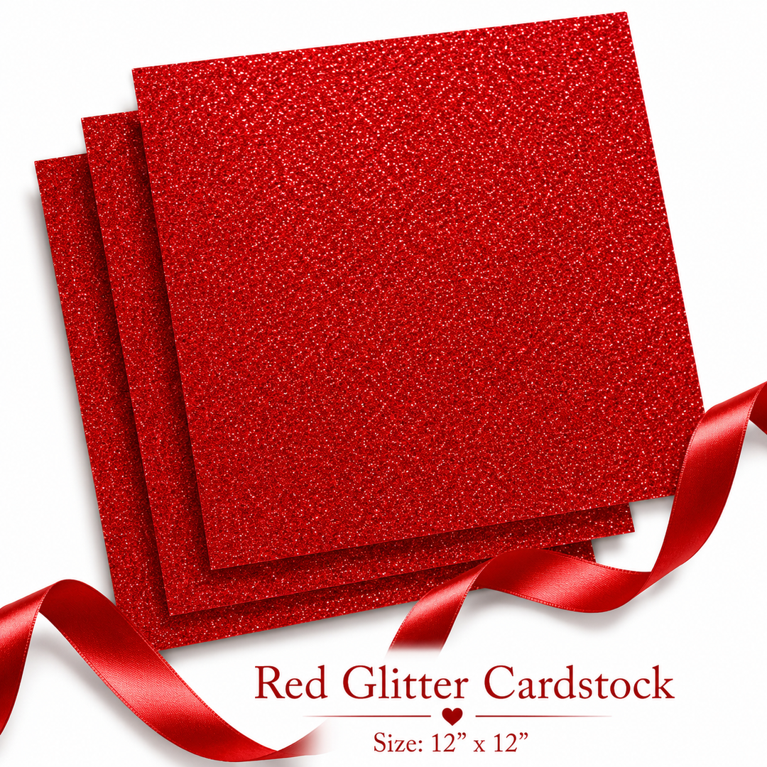 Red Glitter Cardstock 12x12