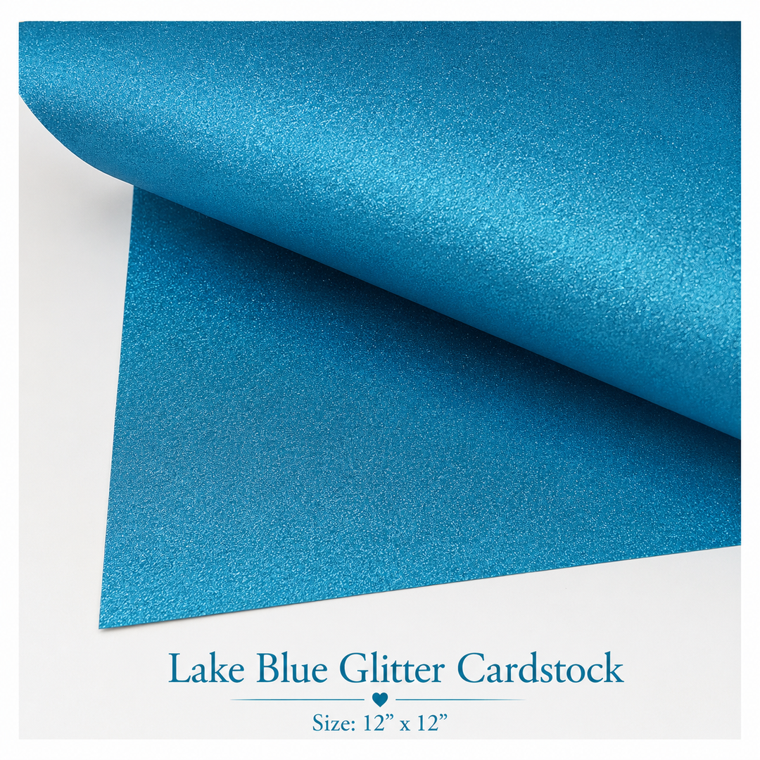 Lake Blue Glitter Cardstock 12x12
