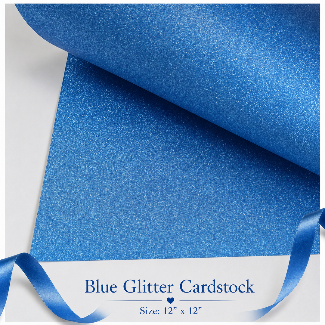 Blue Glitter Cardstock 12x12